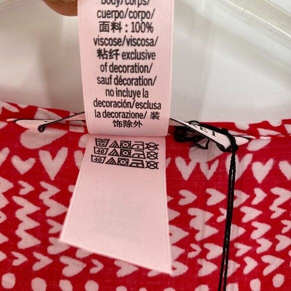 Victoria's Secret Womens Beach Coverup Robe Heart Print Drawstring Viscose OS - Picture 7 of 7